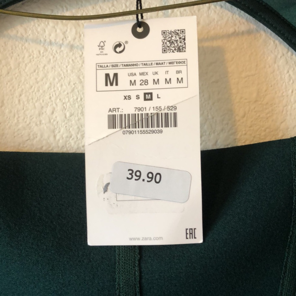 Zara Women's Green Crop Top size Medium New! - Picture 5 of 6